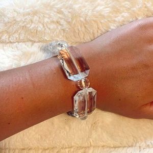 Vintage Clear Lucite Faceted Bracelet
